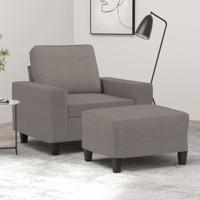 Fauteuil met voetenbank 60 cm stof taupe