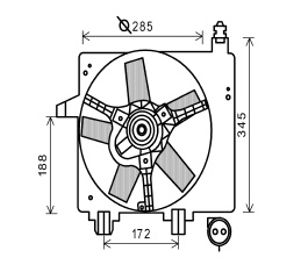 KADER + VENTILATOR Fiesta 1.1/1.3 1831746