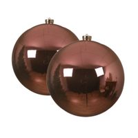 2x stuks grote kunststof kerstballen lippenstift roze 14 cm glans 2x stuks grote kunststof kerstballen lippenstift roze 14 cm glans
