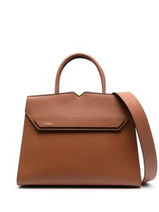 Valextra Duetto leather tote bag - Marron