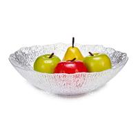 Vivalto Grote fruitschaal - D30,5 cm x H8,2 cm - bewerkt glas - rond - schaal