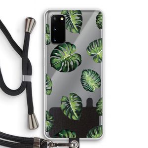 Tropische bladeren: Samsung Galaxy S20 Transparant Hoesje met koord