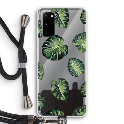 Tropische bladeren: Samsung Galaxy S20 Transparant Hoesje met koord