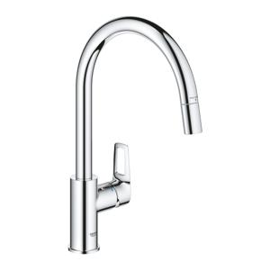 Grohe QuickFix Start Loop keukenmengkraan met uittrekbare handdouche rond chroom