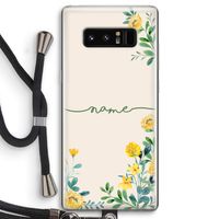 Gele bloemen: Samsung Galaxy Note 8 Transparant Hoesje met koord