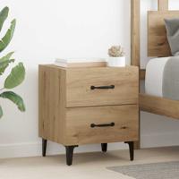Bedkast artisanaal eikenkleurig 40 x 35 x 47,5 cm Bewerkt hout Bedkast artisanaal eikenkleurig 40 x 35 x 47,5 cm Bewerkt hout