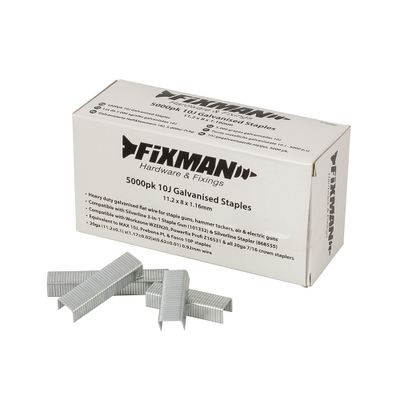 Fixman 10 J gegalviniseerde nietjes, 5000 pk. | 11,2 x 8 x 1,17 mm - 470282