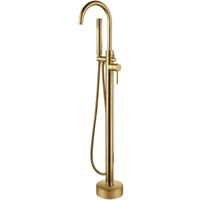 Vrijstaande Badkraan met Handdouche - Geborsteld Goud - RVS PVD - 110.9cm