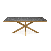 Stalux Eettafel Gijs - goud / zwart marmer