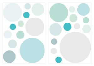 Muursticker - Stippen / Pastelgroen en grijs