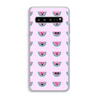 Smiley watermeloenprint: Samsung Galaxy S10 5G Transparant Hoesje