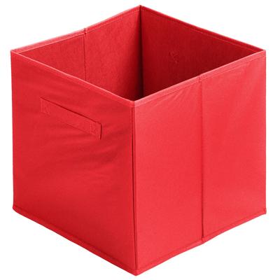 Opbergmand/kastmand Square Box - karton/kunststof - 29 liter - rood - 31 x 31 cm
