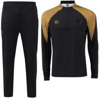 Cruyff Mellite Trainingspak 1/4-Zip Kids Zwart Goud Cruyff Mellite Trainingspak 1/4-Zip Kids Zwart Goud