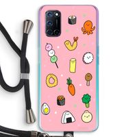 Happy bento friends: Oppo A92 Transparant Hoesje met koord