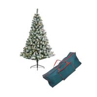 Kunst kerstboom Imperial pine met sneeuw en verlichting 150 cm inclusief opbergzak - thumbnail