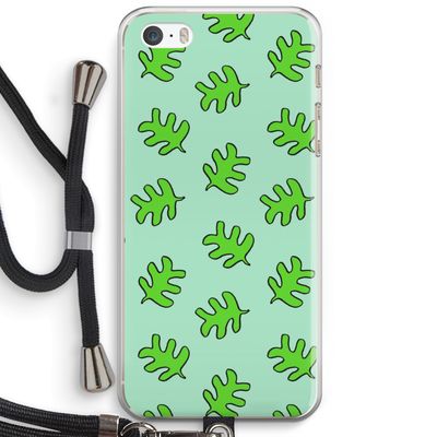 Groene blaadjes: iPhone 5 / 5S / SE Transparant Hoesje met koord