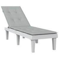 VidaXL Terrasstoelkussen (75+105)x50x3 cm stof gemêleerd lichtgrijs