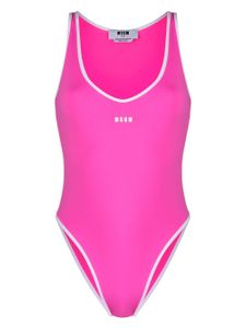 MSGM maillot de bain à logo imprimé - Rose