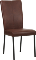 Cognac leren moderne eetkamerstoel Daily - poot vierkant zwart - Granada leer Cognac (cognac leer)