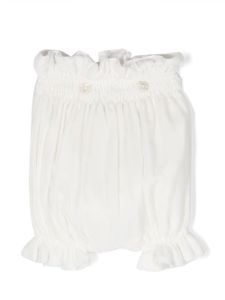 La Stupenderia short en coton à taille élastiquée - Blanc