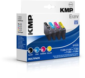 KMP Inkt E121V vervangt Epson T1285, T1281, T1282, T1283, T1284 Zwart, Cyaan, Magenta, Geel