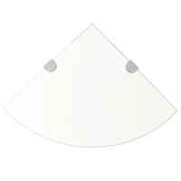 Hoekschappen 2 st met chromen dragers 25x25 cm glas transparant Hoekschappen 2 st met chromen dragers 25x25 cm glas transparant