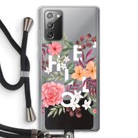 Hello in flowers: Samsung Galaxy Note 20 / Note 20 5G Transparant Hoesje met koord
