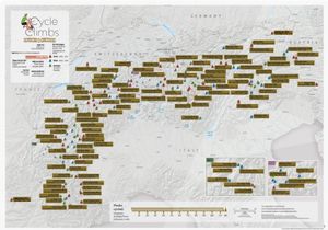 Scratch Map Alpine Cycle Climbs | Maps International