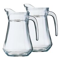 2x stuks glazen schenkkannen/karaffen 1,3 liter