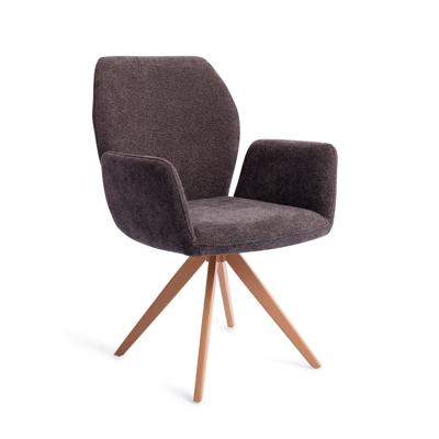 Jesper Home Draaibare Eetkamerstoel 'Misaki' Turn Peach, kleur Almost Black