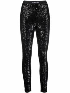TOM FORD legging brodé de sequins à taille haute - Noir