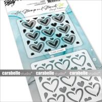 Carabelle Studio • art stamp & stencil set heartful pattern
