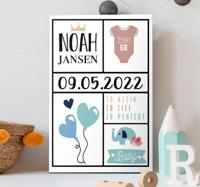 Geboorteposter canvas schilderij