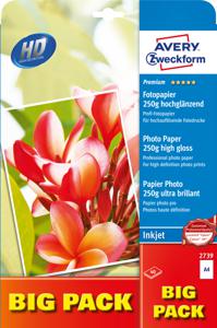 Avery Inkjet Photo Paper 2x20 Sheets papier voor inkjetprinter A4 (210x297 mm) Hoogglans Wit