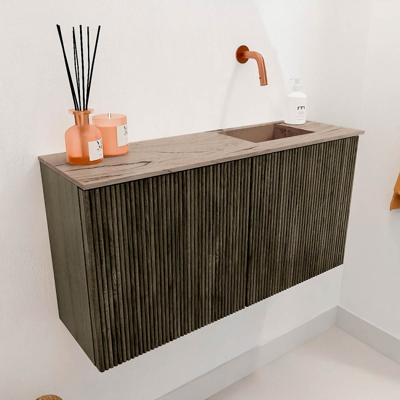 Toiletmeubel Mondiaz Joya Dlux | 80 cm | Meubelkleur Shadow | Faye wastafel Arena Wasbak Rechts | Zonder kraangat(en)