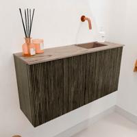 Toiletmeubel Mondiaz Joya Dlux | 80 cm | Meubelkleur Shadow | Faye wastafel Arena Wasbak Rechts | Zonder kraangat(en)