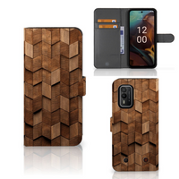 Book Style Case voor Nokia XR21 Wooden Cubes