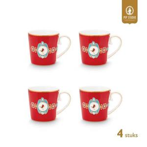 Pip Studio Mokken - Love Birds Medallion - Rood - 250ml