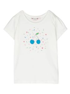 Bonpoint t-shirt en coton à cerises imprimées - Blanc