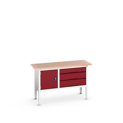 Bott Verso Verstelbare Werkbank | 1500x600x830-930mm | 3 Laden | 1 Deur | Multiplex | RAL 3004 - 16923014.24