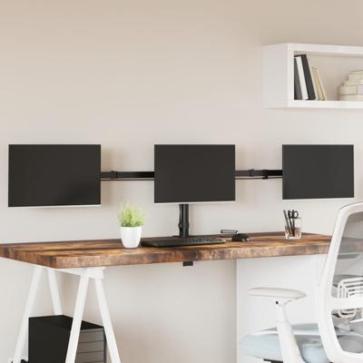 VidaXL Monitorstandaard drieubbel vesa 75/100 mm staal zwart