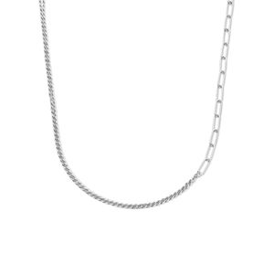 Combi-ketting Koord-Paperclip zilver 5,0 mm 41-44 cm