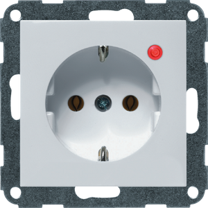 Stopcontact inbouw wit kleur RAL 9010 3020GLUW controlelamp