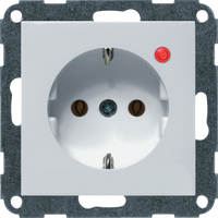 Stopcontact inbouw wit kleur RAL 9010 3020GLUW controlelamp