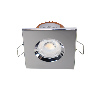 LED fire rated inbouwspot 6Watt vierkant CHROME IP65 dimbaar - CCT - 2700K - 3000K - 4000k - interne driver - brandvertragend