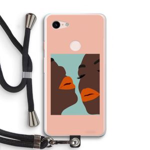 Orange lips: Pixel 3 XL Transparant Hoesje met koord