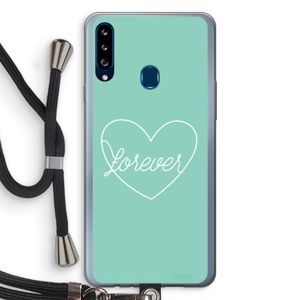 Forever heart pastel: Samsung Galaxy A20s Transparant Hoesje met koord
