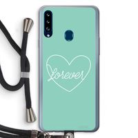 Forever heart pastel: Samsung Galaxy A20s Transparant Hoesje met koord