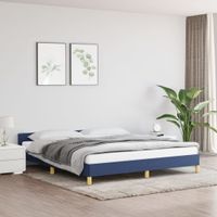 Bedframe met hoofdeinde stof blauw 160x200 cm