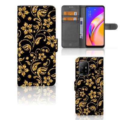 OPPO Reno5 Z | A94 5G Hoesje Gouden Bloemen OPPO Reno5 Z | A94 5G Hoesje Gouden Bloemen